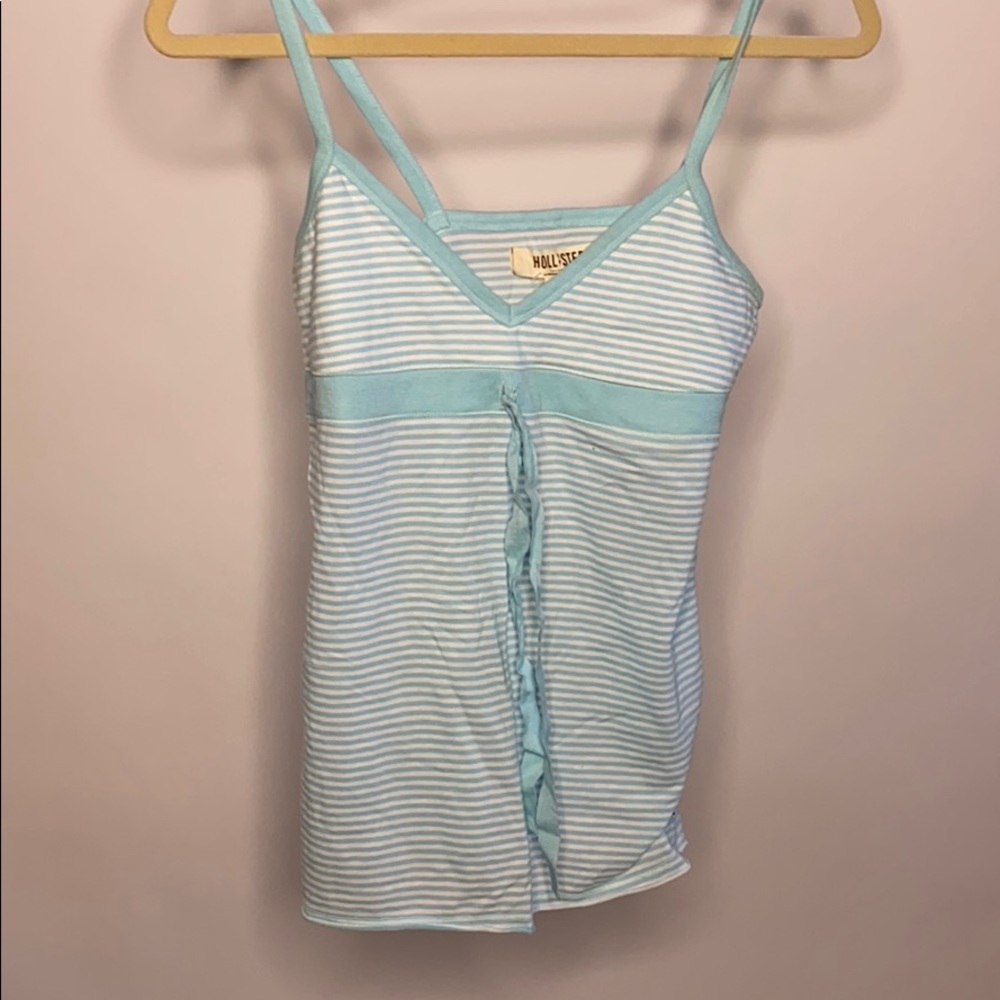 Baby blue striped hollister cami